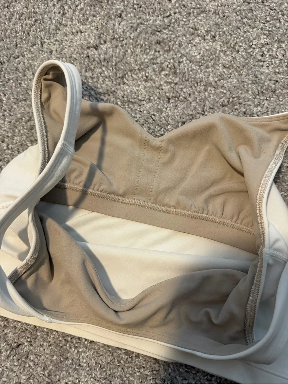 Women’s lululemon align top white with tan interior - no padding - size 6